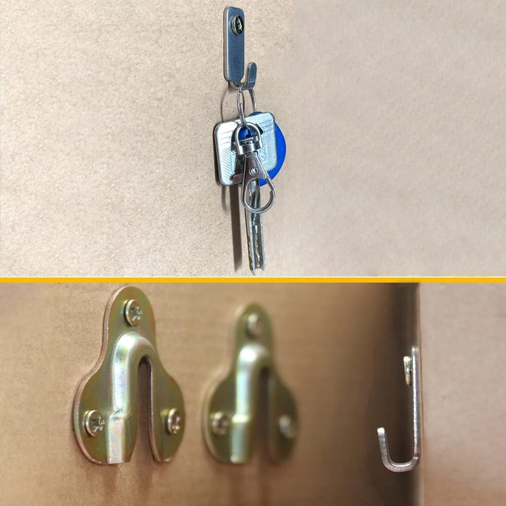 Heavy Duty Hanger 304 Stainless Steel Wall Mounted Mini J Hook for Mirror Picture Frames Hanging Wire/D Rings/Keyhole Hangers