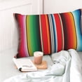 thumbnail image 4 of Salouo Mexican Serape Blanket Stripes Pattern Pillow Cases,1PC Pillow Covers with Envelope Closure Decorative Pillow Case for Bed Couch,Pillows Not Included-20"x30", 4 of 6