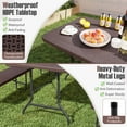 thumbnail image 6 of Costway 6 ft Portable Folding Table with Wood Grain HDPE Tabletop Safe Lock Mechanism Brown, 6 of 10