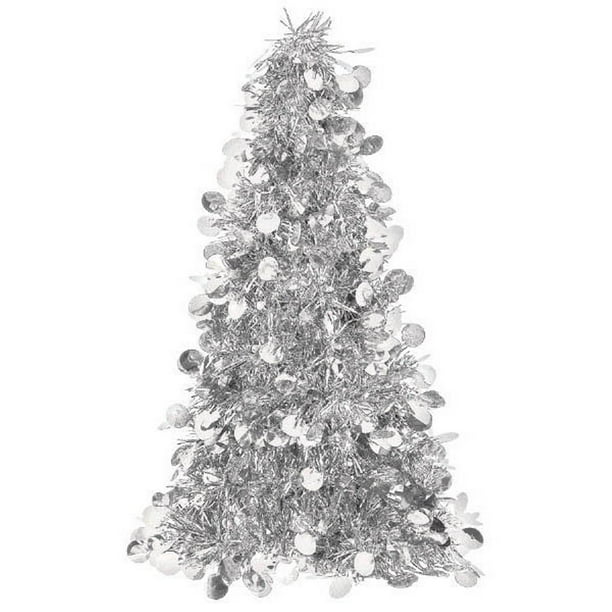 Tinsel Christmas Tree 10" Silver
