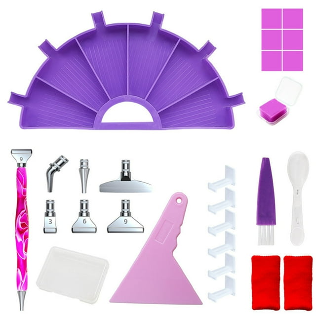 Agiferg DIY Stylo de Perceuse à Points Plateau de Rangement pour Diamants Outil de Perceuse à Écran Brodé