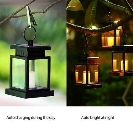 Hanging Light Fixture Outdoor Waterproof Solar Powered Candle