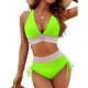 thumbnail image 1 of Bikini de Dos Piezas para Mujer, Cintura Alta, Cuello Halter, Traje de Baño, Verde Fluorescente, Talla S, 1 of 7