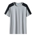 thumbnail image 4 of JSheng Big and Tall T-shirts for Men Men's Short Sleeved Round Neck Running Sports Color Blocked Casual Fashion Tops Z-Gray XXL, 4 of 4