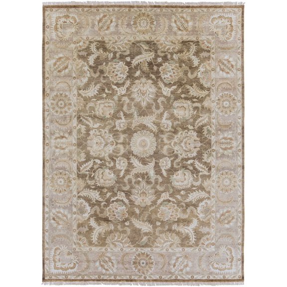 Hauteloom Caernarfon Wool Living Room, Bedroom Area Rug - Traditional - Dark Red, Dark Brown, Gray - 2' x 3'