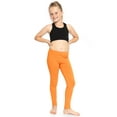thumbnail image 2 of Stretch Is Comfort Stretchy Girl's Cotton Leggings Orange 16, 2 of 6