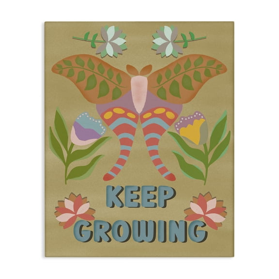 Stupell Industries Bohemian Keep Growing Butterfly Canvas Art, 16 x 20, by Julia Frost
