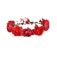 thumbnail image 1 of Diadema de flores Corona de flores Rosa artificial para mujer Diadema de flores Corona floral para el cabello Corona floral para despedida de soltera Rojo, 1 of 10