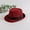 Red, variant on CHUANK Men Women Straw Fedora Hat Trilby Cuban Sun Cap Panama Short Brim Floral Summer