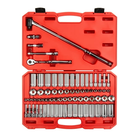 UPC: 0020209036402 | TEKTON 3/8 Inch Drive 6-Point Socket & Ratchet Set  74-Piece (1/4-1 in.  6-24 mm)  SKT15311