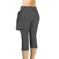 thumbnail image 5 of ABATAB Capri Leggings for Women Fold over Gym Yoga Crop Pants Stretch Casual Slim Fit Athletic Exercise Summer Outfits, 5 of 5
