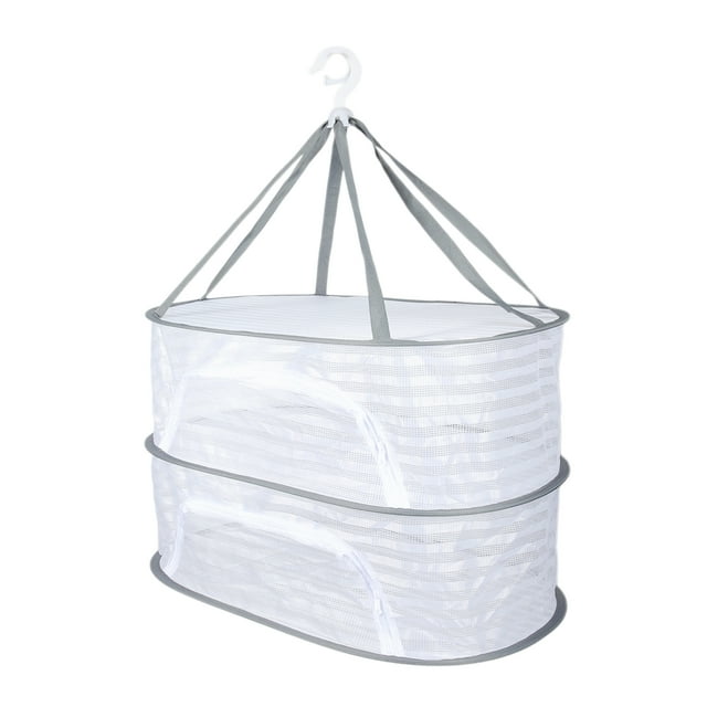 Cesta de secado de 2 capas 1 Pc Unique Bargains 3381.4oz 23.62"x15.75"x17.32" Gris