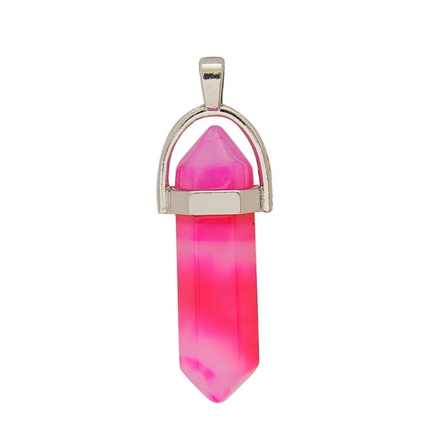 Hexagon Column Charm Jewelry Hanging Pendant Multicolor Exquisite Agate Charms Crafting Necklace Bracelet Accessories Red