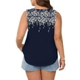 thumbnail image 4 of GIPQJK Plus Size Tank Tops for Women Summer Trendy Scoop Neck Sleeveless Tunic Tees Basic Soild Color Cotton Workout Tank Tops Fashion Sleeveless Tops Vest T-Shirt,Navy 4XL, 4 of 5