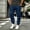 Navy, variant on Fengqque Men's Heavyweight Fleece Cargo Sweatpants Baggy Drawstring Elastic Waist Jogger Pants with Multi Pockets White XL