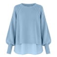 thumbnail image 5 of Women's Top Long Sleeve Round Neck Solid Oversized Loose Ribbed Hem Knitted Sweater, 5 of 5