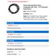 thumbnail image 2 of Power Steering Return Hose - Compatible with 1968 - 1975 Plymouth Road Runner 1969 1970 1971 1972 1973 1974, 2 of 2
