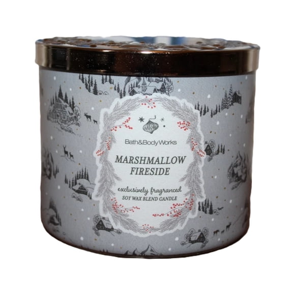 Bath & Body Works MARSHMALLOW FIRESIDE Scented 3 Wick Candle 14.5 oz