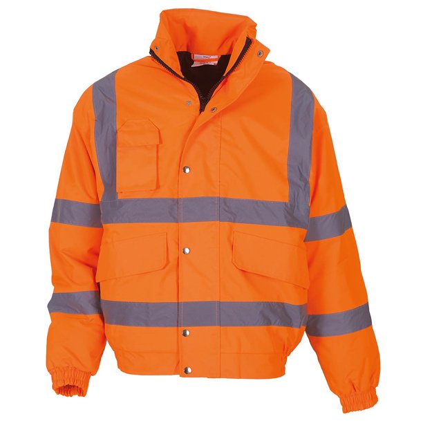 Yoko - Chaqueta reflectante estilo bomber para hombre (Paquete de 2) (Naranja Fluorescente) Yoko UTBC4389_hivisorange