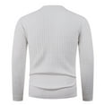 thumbnail image 4 of RXMEKW Elastic Knit Sweater for Men, Solid Color Round-Neck Long Sleeve Pullover, Polyester, Black L, 4 of 4