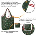 thumbnail image 4 of 5 Pack Foldable Shopping Bag,Dark Green Christmas Tree and Star Pattern Reusable Grocery Bags with Pockets,Large Reusable Tote Bags with Handles Waterproof & Lightweight, 4 of 6