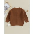 thumbnail image 4 of Wassery Baby Girls Knitted Cardigan Sweater 3M 6M 12M 18M Toddler Girls Long Sleeve Button Closure Knitted Tops Casual Warm Autumn Winter Clothes for Infant Girls, 4 of 8
