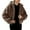 Brown, variant on DAFPZW Womens Fleece Jacket Winter Sherpa Warm Full Zip Hoodies Fuzzy Shearling Long Sleeve Padded Coat Outerwear