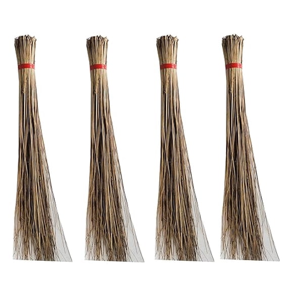 New Goyal Furniture - No Dust Broom | Effective Easy Floor Cleaning Broom, Mop For Home Office & Street - Long Handle | Natural Pure Bamboo Stick Seek Coconut Jhadu | Eco Friendly - Set Of 4 Pcs