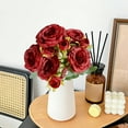 thumbnail image 4 of ZhyrZng 5 Heads Artificial Rose Bouquet - Realistic Silk Fake Flower Bush for Wedding Home Office Decoration & Valentine's Day Floral Arrangement featuring Long Stalk, 4 of 7