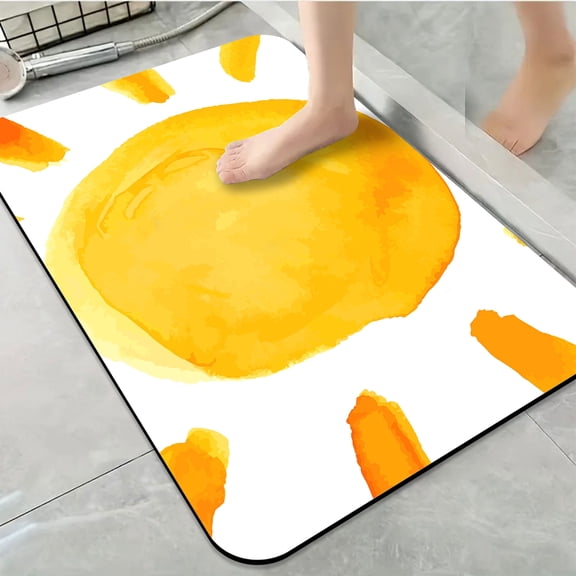 1pc Watercolor Sun Bathroom Rug Bathroom Decor and Accessories- Durable,Anti Slip,And Quick Drying,Suitable For Indoor/outdoor Use - Perfect For Bathrooms,Bedrooms,Kitchens,Terraces