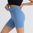 thumbnail image 2 of Women's High Waisted Ribbed Seamless Biker Shorts Tummy Control Stretch Workout Shorts, 2 of 4