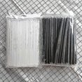 thumbnail image 2 of 500pcs Pearl Milk Tea 8mm Thick Straws Individually Packaged Transparent Black Plastic Straws, 2 of 3