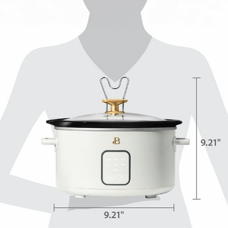 Beautiful 4Qt Slow Cooker with Touch-Activated Display, White Icing by Drew Barrymore