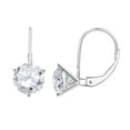thumbnail image 3 of Mauli Jewels 14K Rose, White & Yellow Gold 0.25 CTW Round Lab Grown White Diamond 3-Prong Martini Leverback Earrings for Women, 3 of 9