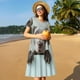 thumbnail image 4 of Disketp Adorable Puppy Portrait para Vestido de Manga Corta para Mujeres, Vestidos de Verano para Mujeres, Casual y Holgado para la Playa, 4 of 6