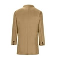 thumbnail image 4 of IYTR Men's Double Breasted Peacoat Lapel Solid Color Long Sleeve Coat Winter Warm Overcoat Long Trench Coat Khaki L, 4 of 6