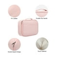thumbnail image 3 of TSV Travel Makeup Bag for Women, Portable Cosmetic Organizer Case with Brush Holder, Waterproof Toiletry Bag, Black/Pink/Beige, 3 of 5