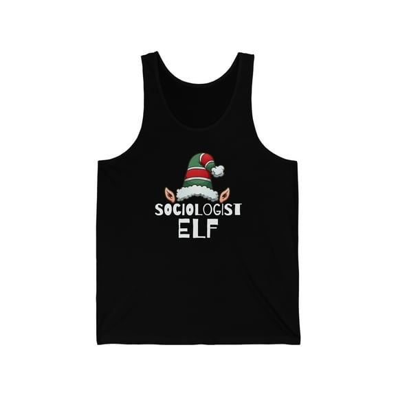 Sociologist Elf Unisex Tank Top-2XL Christmas Holidays Xmas Elves Sociology