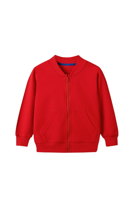 Wancir Boys' Full Zip Jacket, Kangaroo Pockets, Made with Lightweight Fleece