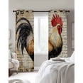 thumbnail image 4 of Vintage Rooster Blackout Curtains for Bedroom Living Room Darkening Curtains 54 Inch Long Watercolor Farmhouse Animals Short Curtain for Small Window Treatment Insulated Grommet Drapes 52"x54"x2, 4 of 9