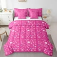 thumbnail image 1 of YST 7-Piece Girls Pink Snowflake Bedding Set, Winter Theme, King, 1 of 4