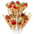 thumbnail image 2 of Double Layer 24 Holes Ice Cream Display Stand Acrylic Cones Sushi Roll Holder, 2 of 5