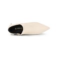 thumbnail image 4 of BLISSFUL STEP Women's Ankle Boots Pointed Toe Kitten Heel Faux Suede Dress Side Zipper Boots  Beige 9, 4 of 7