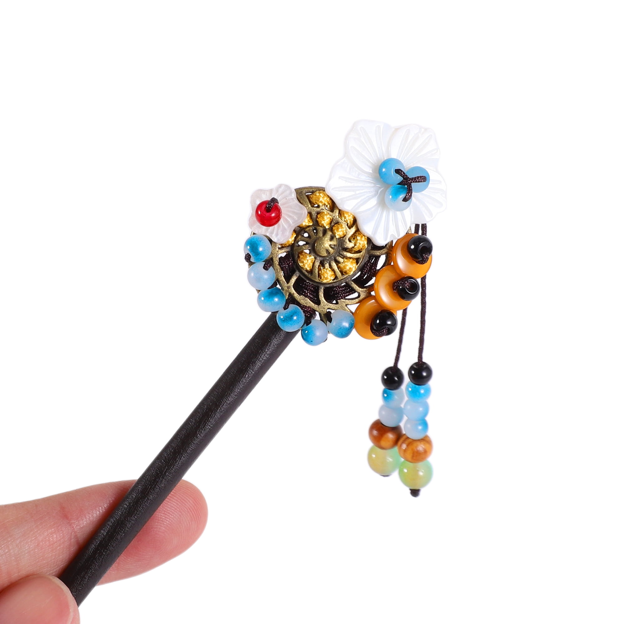 Unique Bargains Camellia Hair Chopstick for Women 1 Pc Black, Blue, White