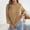Beige, variant on thefmos Women's Off Shoulder Puff Sleeve Sweater Cable Knit Solid Color Cozy Pullover Trendy Fall Winter Outfit, Khaki XL