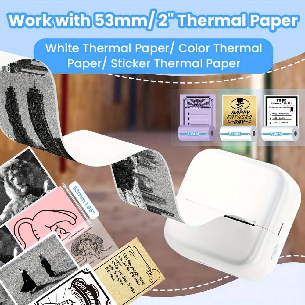 M02L Mini Thermal Printer: Wireless/USB Mobile Label Maker for Notes, Photos, Stickers, Journaling & DIY Crafts