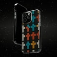 thumbnail image 6 of DistinctInk Hybrid (Acrylic / TPU) Clear Slim Fit Case for Apple iPhone 14 Pro MAX (6.7" Screen) - Title: "Vibrant Contrast: Alternating Bold and Thin Christian Cross Pattern", 6 of 8