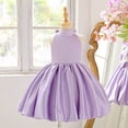 thumbnail image 5 of WEIGFI Child Toddler Girls Dress Wedding Puff Tutu Ball Gown Formal Dressy Bowknot Elegant Solid Color Halter Neck Strapless Performance Graduation Soft Photo Sundress,Light Purple,5-6 Years, 5 of 9