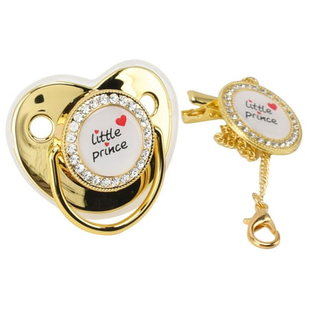 

Baby Luxury Loving Heart Silicone Infant With Clip For Baby Gold