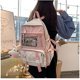 thumbnail image 2 of Mochila Kawaii con pin Kawaii y accesorios Mochila Linda mochila estética Linda mochila Kawaii para la escuela (rosa), 2 of 3